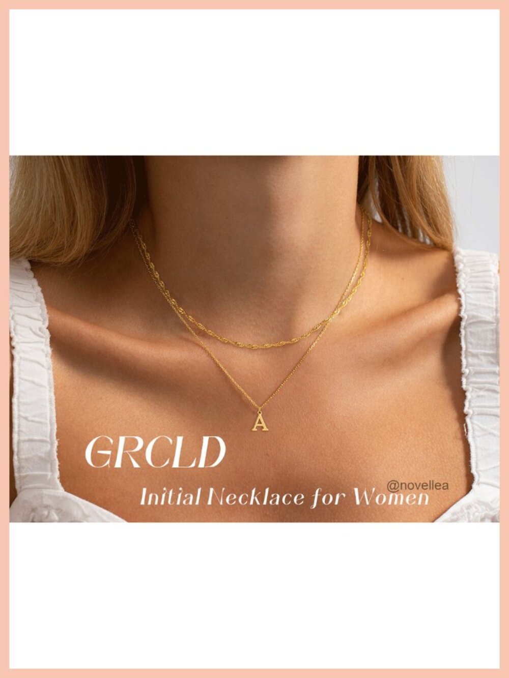 14K Gold Plated Initial Necklace Layered Letter Pendant Dainty Choker Gift - Picture 6 of 6